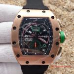 Copy Richard Mille RM011 Flyback Chronograph - Felipe Massa Watch Rose Gold Case Black rubber